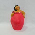 Statuina Donna Cicciona Simbolo dell'Abbondanza 28 cm in Ceramica Messicana - immagine 2